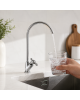 Wellon RO Faucet with Cross Handle | High Arc Drinking Water Tap | Chrome Finish | Countertop Mount | For RO & Water Purifier
